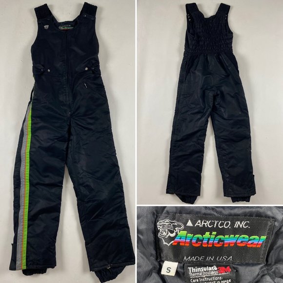 Vintage Arctic Cat Snow Bib Overalls Mens Small Snowmobile Pants - Picture 1 of 15